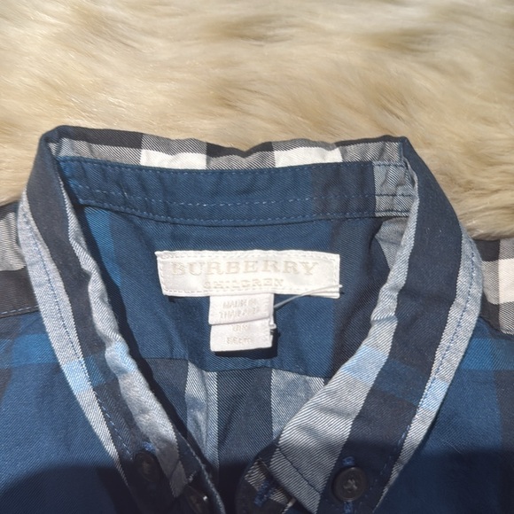 Burberry Baby Boy Navy Blue Checked Shirt 18 Months - Picture 4 of 10
